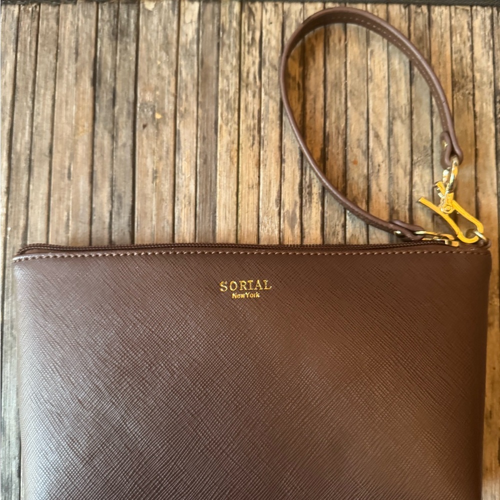 Sorial Dark Brown Wristlet Clutch